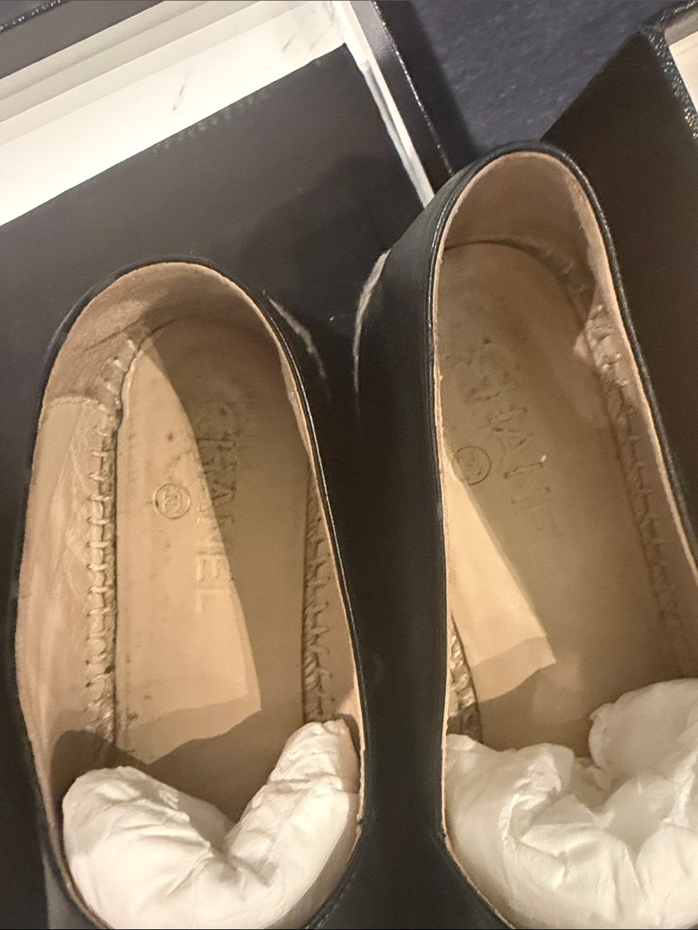 CHANEL Tan Espadrille Flats with Natural Jute Trim - Picture 4 of 5